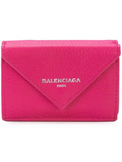 Shop Balenciaga Papier Mini Wallet In Pink