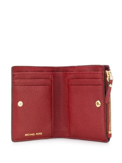 Shop Michael Michael Kors Compact Logo Wallet In Red