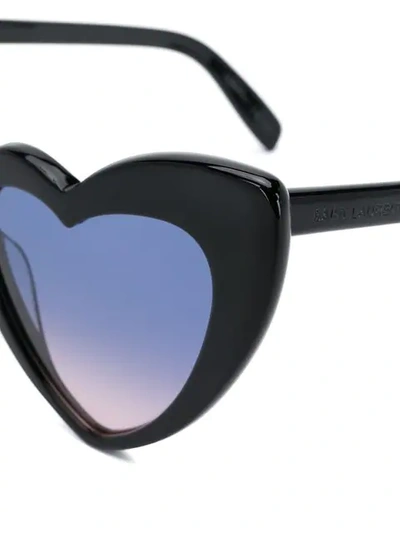 Shop Saint Laurent Heart-shaped Sunglasses In Black