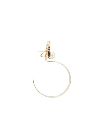 Shop Anton Heunis Crystal Cluster Hoop Earrings In Gold