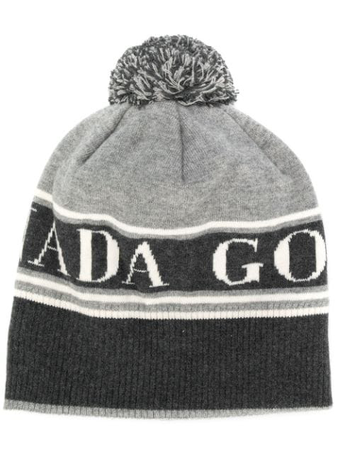 gray bobble hat