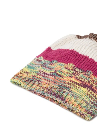 Shop Missoni Knitted Beanie Hat In Pink