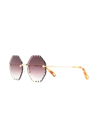 Shop Chloé 'rosie' Sonnenbrille In Gold