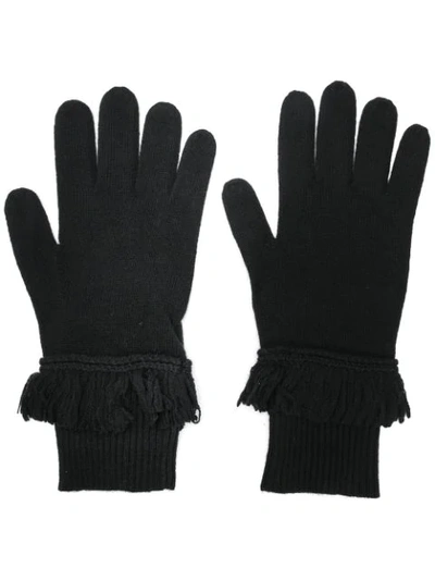 Shop Michael Michael Kors Knit Tassel Gloves - Black