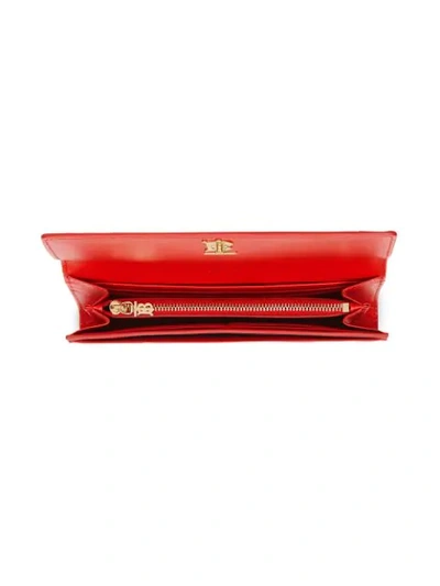 Shop Burberry Monogram Continental Wallet In Red