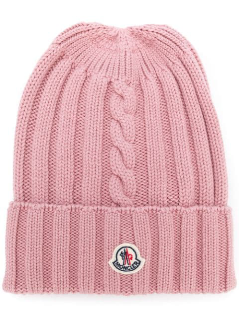 moncler ribbed beanie hat
