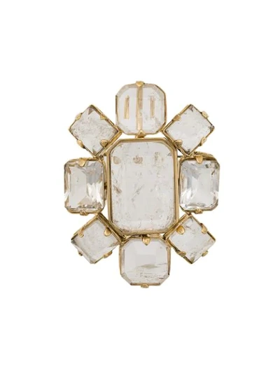 Shop Goossens Stones Brooch In Gold