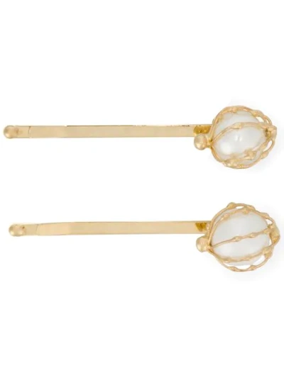 Shop Rosantica Orpermset Hair Clips In Gold