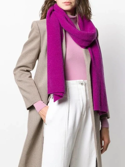 Shop Christian Wijnants Ribbed Edge Scarf In Purple