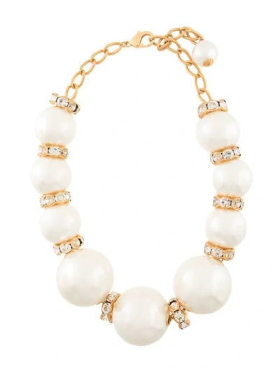 Shop Dolce & Gabbana Pearl-embellished Necklace In White