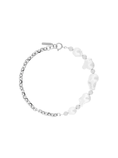 Shop Justine Clenquet Laurie Choker In Silver ,white