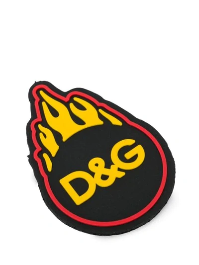Shop Dolce & Gabbana Flame Logo Sorrento Dgpatch In Black