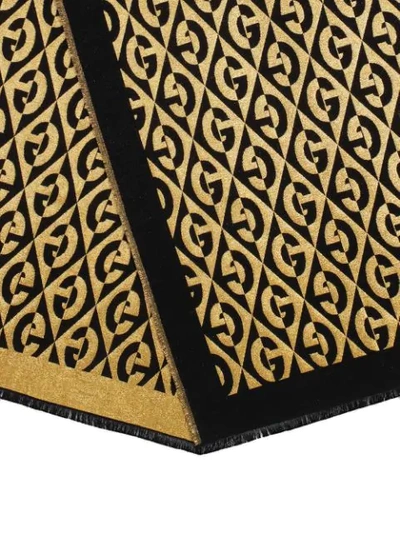 Shop Gucci G Rhombus Print Scarf In Black