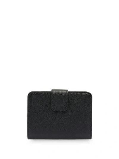 Shop Prada Saffiano Leather Bi-fold Wallet In Black