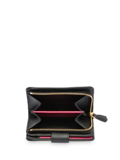 Shop Prada Saffiano Leather Bi-fold Wallet In Black