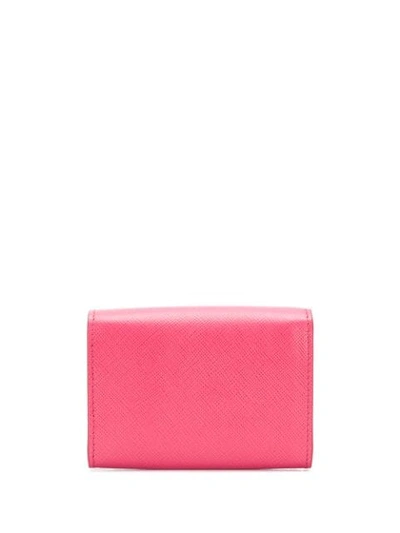 Shop Prada Logo Appliqué Wallet In Pink