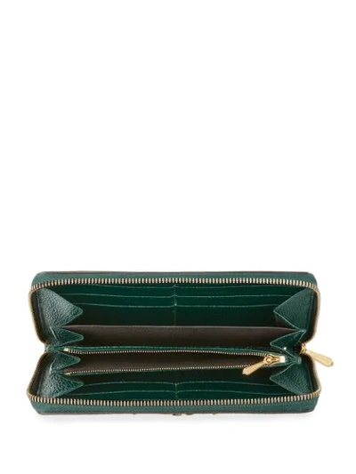 Shop Gucci Zummi Grainy Leather Zipper Around Wallet In Green