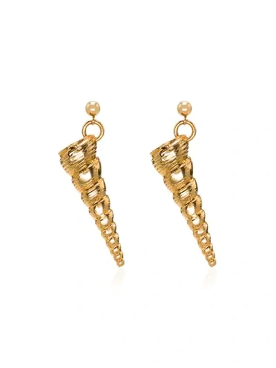 Shop Tohum Cone Drop Earrings In Metallic