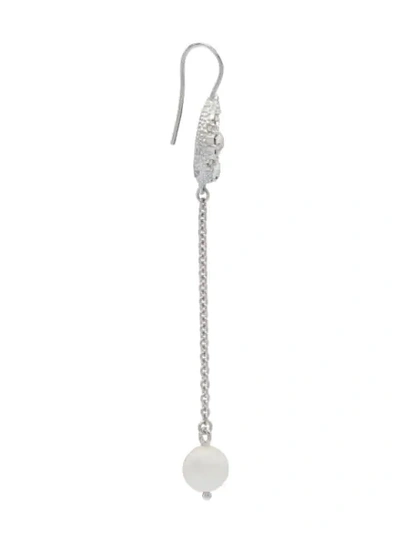 Shop Miu Miu Pearl And Moon Charm Drop Earrings - Metallic