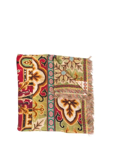 Shop Pierre-louis Mascia Floral Embroidered Scarf In Green