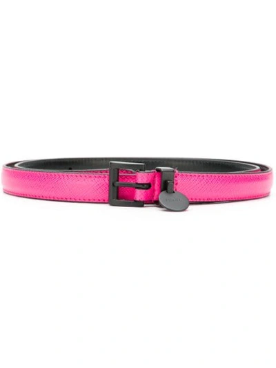 Shop Prada Slim Belt In Pink