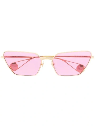 Shop Gucci Square Frame Sunglasses In Pink