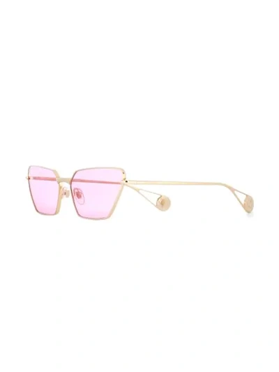 Shop Gucci Square Frame Sunglasses In Pink