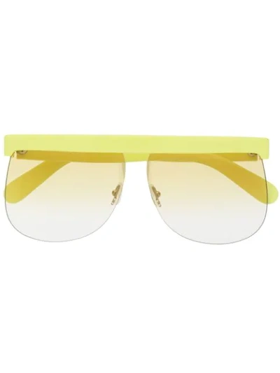 Shop Courrèges Oversized Frame Sunglasses In Yellow