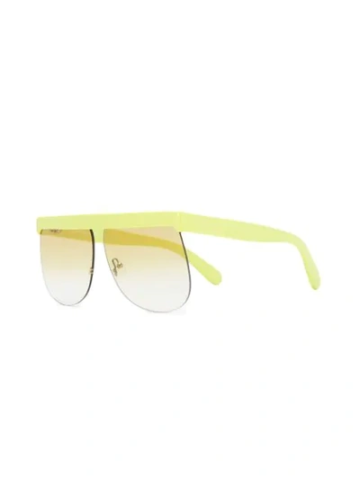 Shop Courrèges Oversized Frame Sunglasses In Yellow