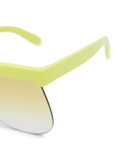 Shop Courrèges Oversized Frame Sunglasses In Yellow