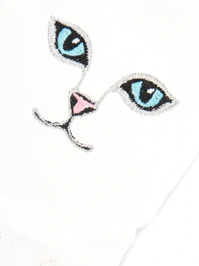 Shop Vivetta Cat Embroidered Gloves - White