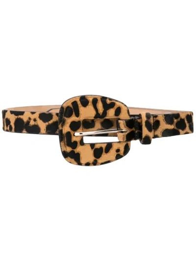 Shop Veronica Beard Leopard Print Belt In Brown