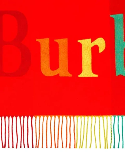 Shop Burberry The  Bandana In Logo Detail Wool Cashmere In Red