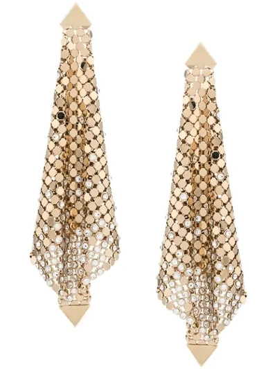 Shop Rabanne Chainmail Mesh Earrings In Gold