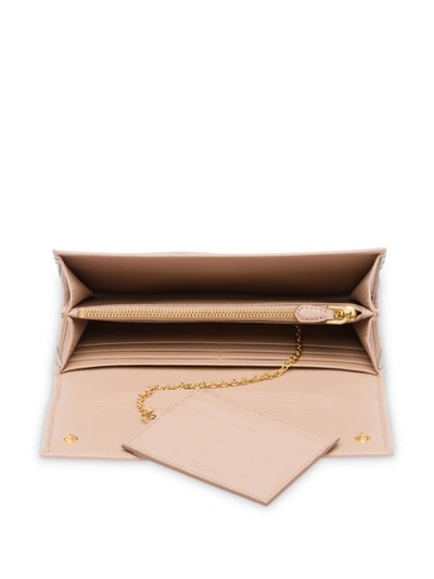 Prada Saffiano Logo Wallet In Pink