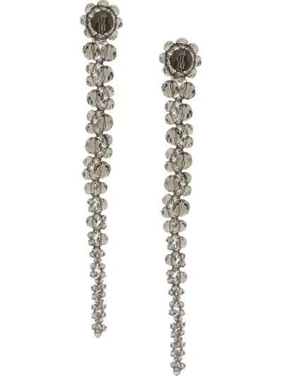 Shop Simone Rocha Embellished Drop Earrings In Grey