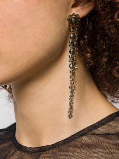 Shop Simone Rocha Embellished Drop Earrings In Grey