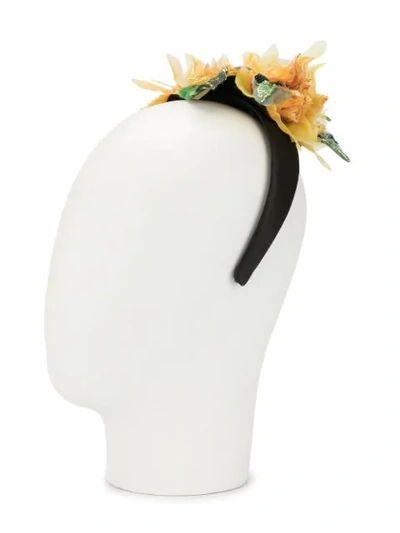 Shop Dolce & Gabbana Haarreif Mit Blumenmuster In Yellow