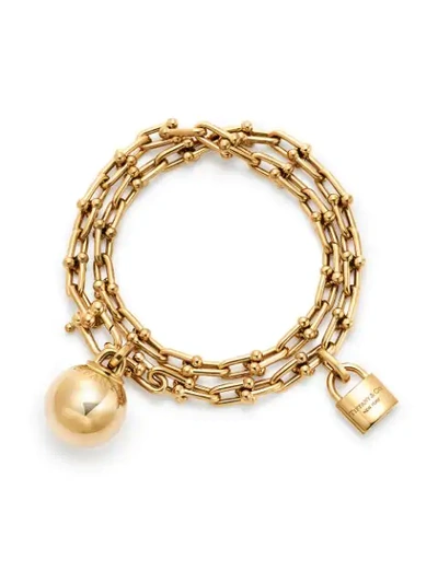 Shop Tiffany & Co 18kt Yellow Gold Tiffany City Hardwear Wrap Bracelet In Metallic