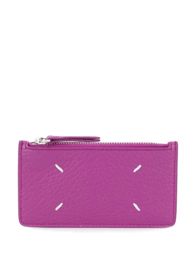 Shop Maison Margiela Long Zipped Card Holder In Purple