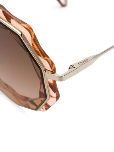 Shop Chloé Rosie Round-frame Sunglasses In Brown