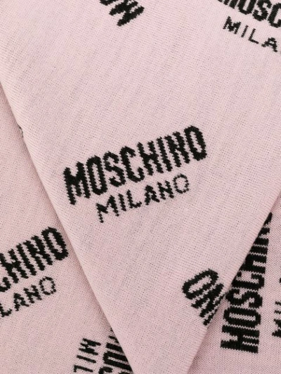 Shop Moschino Milano Logo Intarsia Scarf In Pink