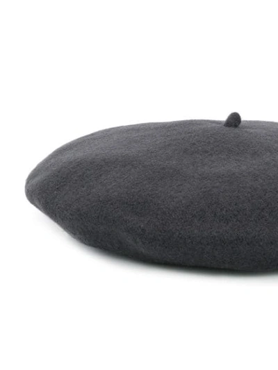 Shop Celine Knitted Beret Hat In Grey