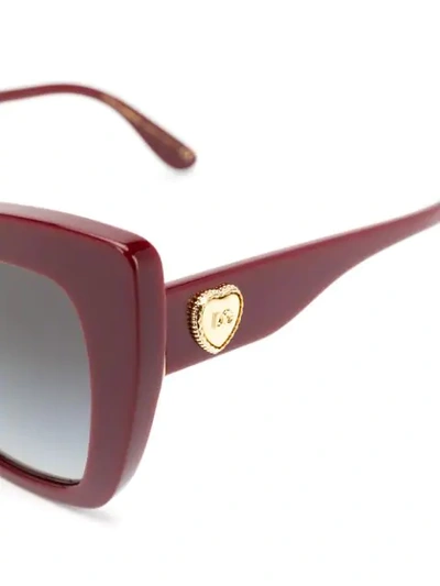 Shop Dolce & Gabbana Cat-eye Sunglasses In Red