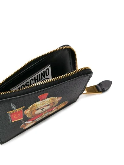Shop Moschino Roman Teddy Bear Wallet In Black
