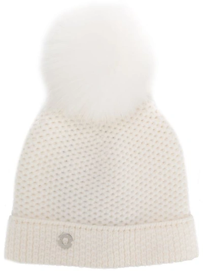 Shop Loro Piana Knitted Beanie Hat In White