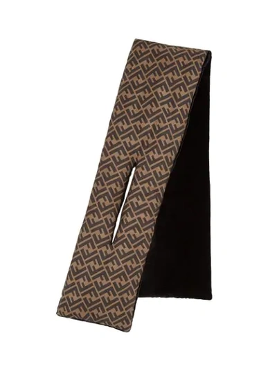 Shop Fendi Reversible Collar In Brown