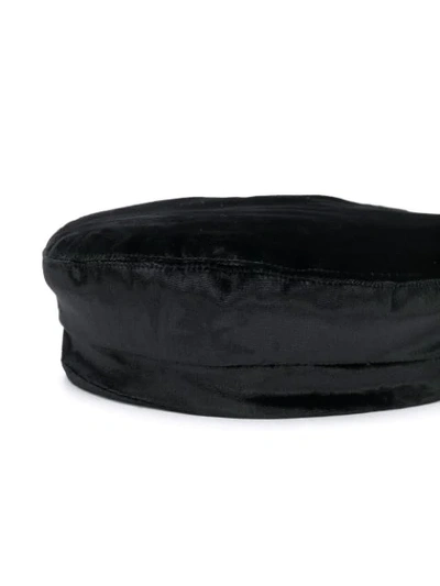 Shop Eugenia Kim Velvet Chain Detail Hat - Black