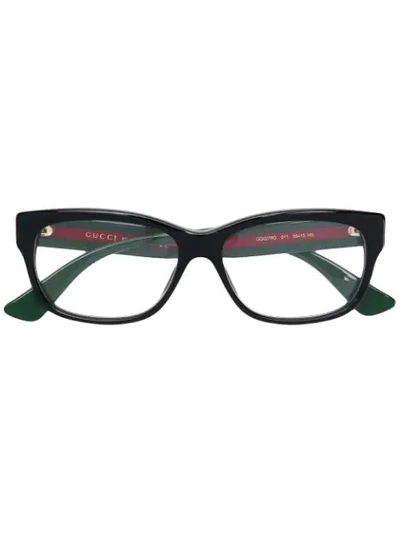 Shop Gucci Rectangular Frame Glasses In Black