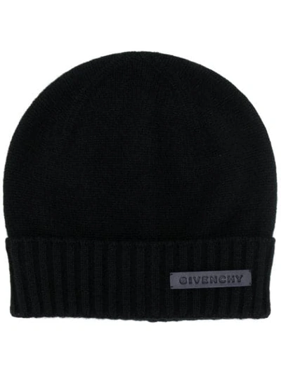 Shop Givenchy Logo Beanie In Black